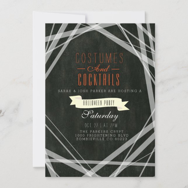 Costumes & Cocktails | Invitation du parti Hallowe (Devant)