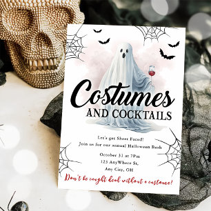 Costumes Et Cocktail Invitation De Fête Halloween