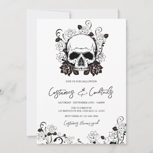 Costumes et cocktails Adulte Halloween Invitation (Devant)