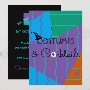 Costumes et cocktails Invitation à la fête d'Hallo