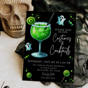 Costumes et cocktails Invitation à la fête d'Hallo