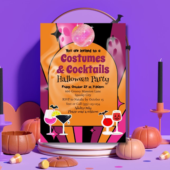Costumes et cocktails Invitation à la fête d'Hallo (Créateur téléchargé)