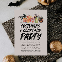 Costumes Et Cocktails Invitation De La Fête Hallow