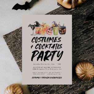 Costumes Et Cocktails Invitation De La Fête Hallow