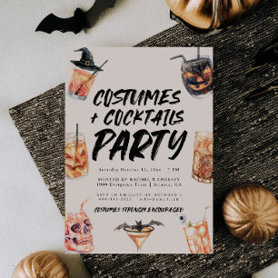 Costumes Et Cocktails Invitation De La Fête Hallow