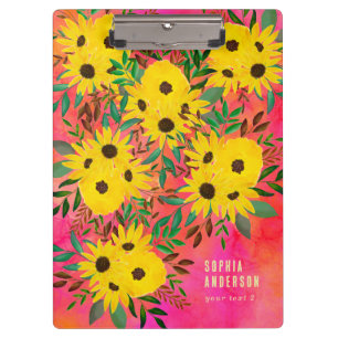 Costumized Watercolor Sonnenblumenmuster Muster Pi Klemmbrett
