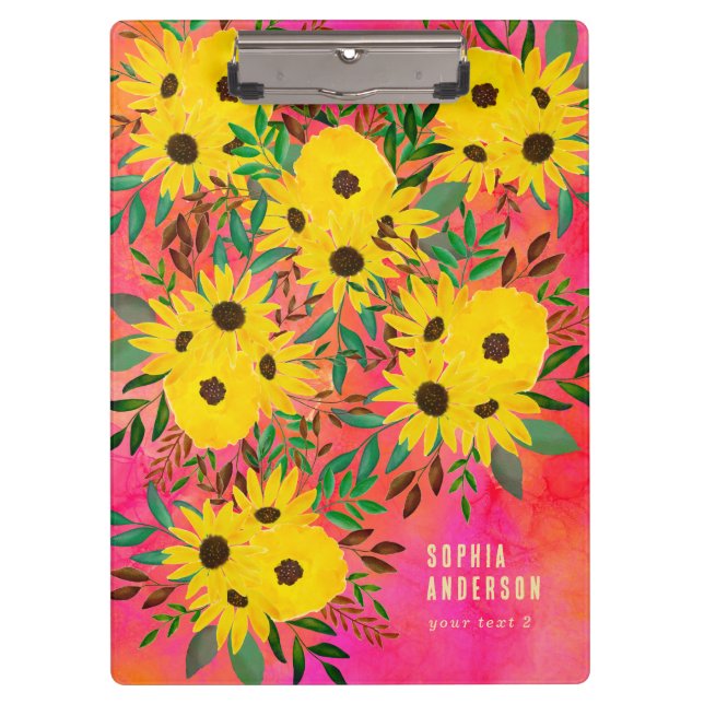 Costumized Watercolor Sonnenblumenmuster Muster Pi Klemmbrett (Vorderseite)