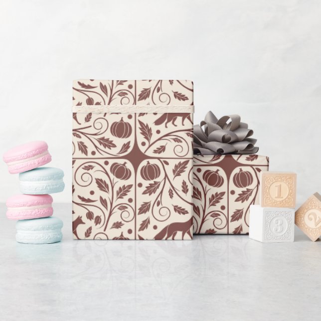 Cosy Autumnal Wrapping Paper Geschenkpapier (Babyparty)