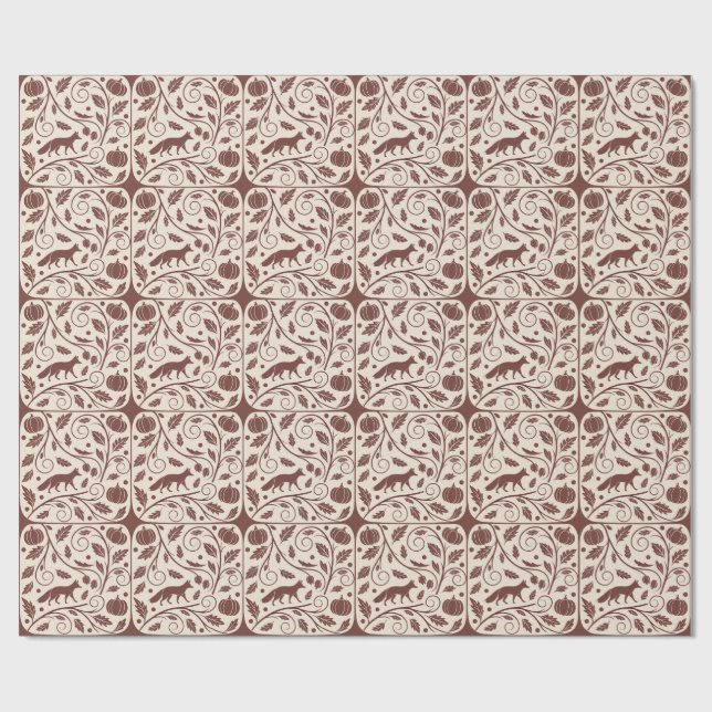 Cosy Autumnal Wrapping Paper Geschenkpapier (Flach)