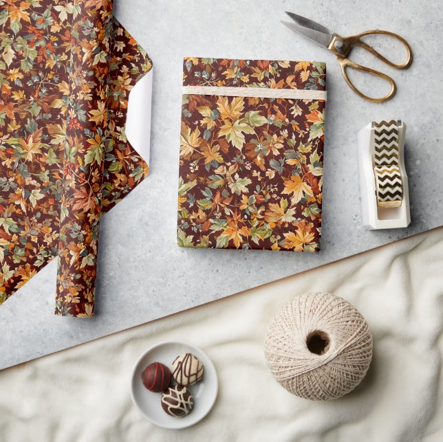 Cosy Autumnal Wrapping Paper Geschenkpapier (Kunsthandwerk)