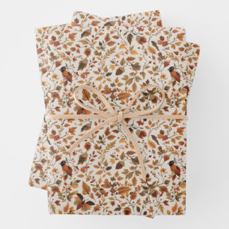 Cosy Autumnal Wrapping Paper Geschenkpapier Set