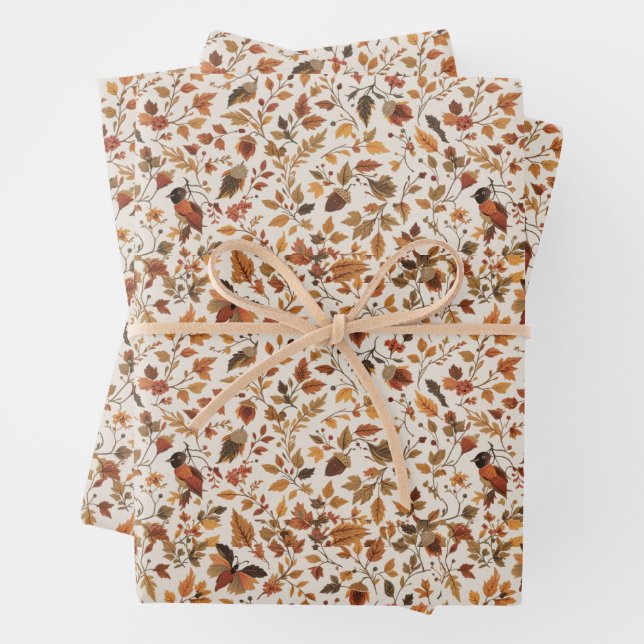Cosy Autumnal Wrapping Paper Geschenkpapier Set (Beispiel)