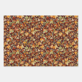 Cosy Autumnal Wrapping Paper Geschenkpapier Set
