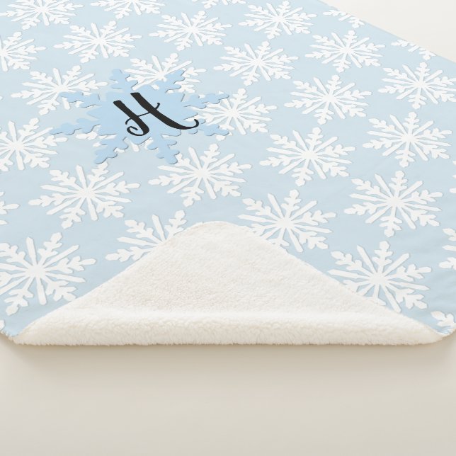 Cosy Baby's Monogram Snowflake Sherpa Blanket Sherpadecke (3/4)