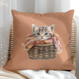 Cosy Basket Cat Pillow - Terracotta Edition Kissen