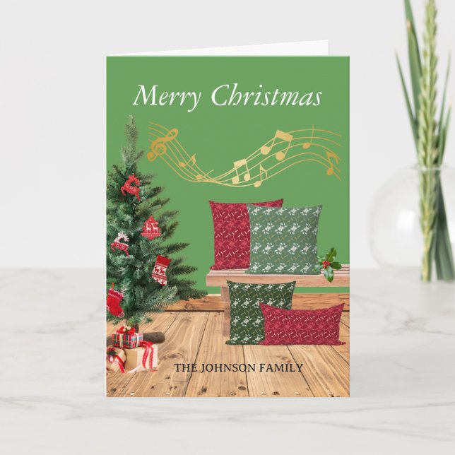 Cosy Bench Frohe Weihnachtsgrüße Karte (Vorderseite)