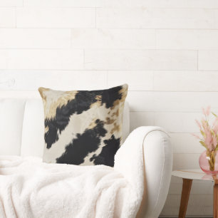 Cosy Black Cream Gold Südwest Cowhide Kissen