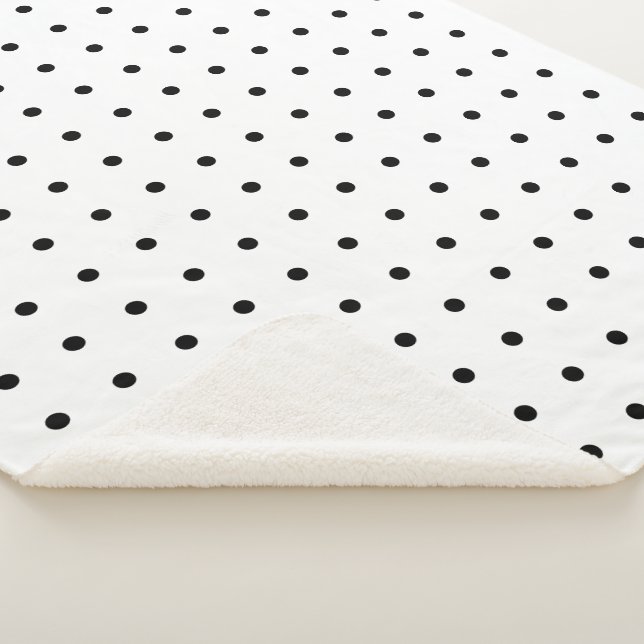 Cosy Black Polka Dot Pattern Sherpadecke (3/4)