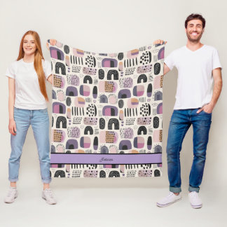 Cosy Boho Fall Lila Fleecedecke