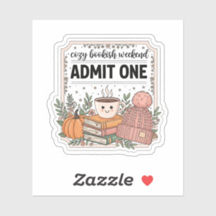 Cosy Bookend Weekend Sticker - Niedliche Herbstbüc