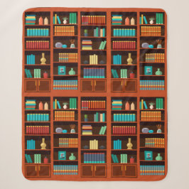Cosy Bookshelves Throw Blanket Sherpadecke