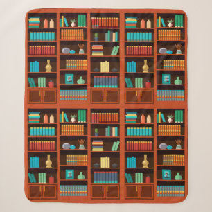 Cosy Bookshelves Throw Blanket Sherpadecke