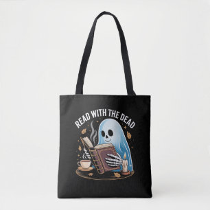 Cosy Bookween Ghost Skeleton Reading Tasche