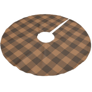 Cosy Brown Kariert Buffalo Print Muster Polyester Weihnachtsbaumdecke