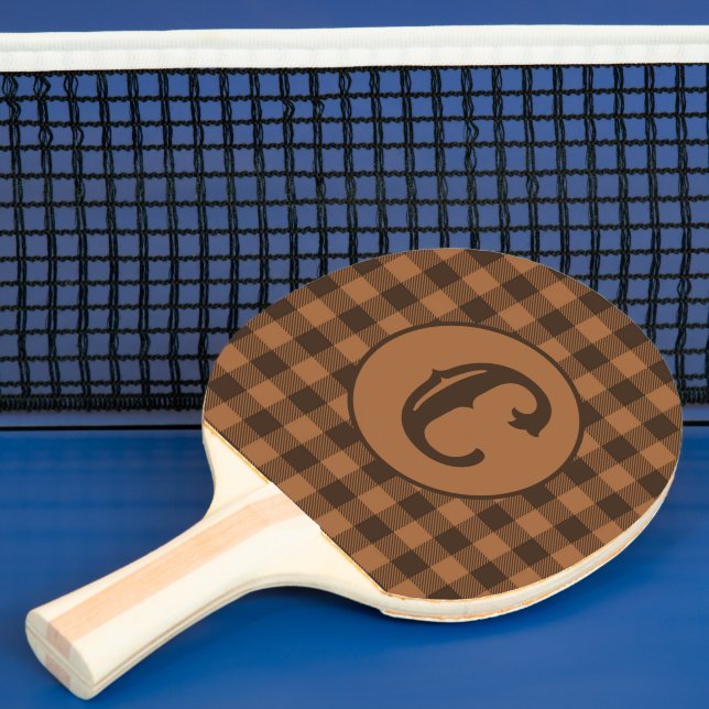 Cosy Brown Kariert Buffalo Print Muster Tischtennis Schläger (InSitu)