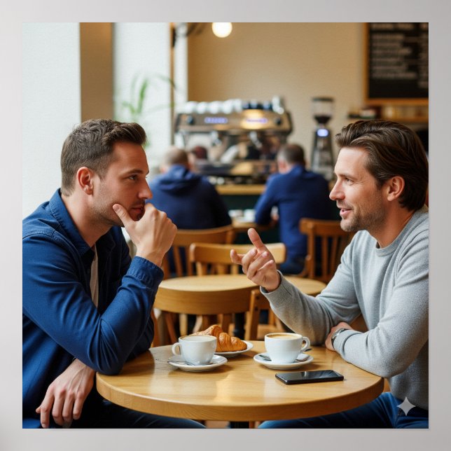 Cosy Cafe Conversation Poster (Vorne)