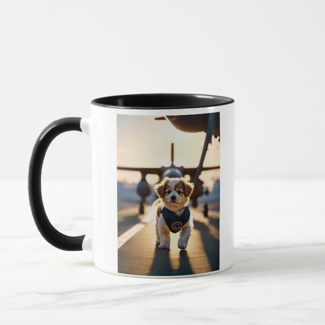 "Cosy Canine Companion: Personalisierte Dog Image  Tasse (Links)