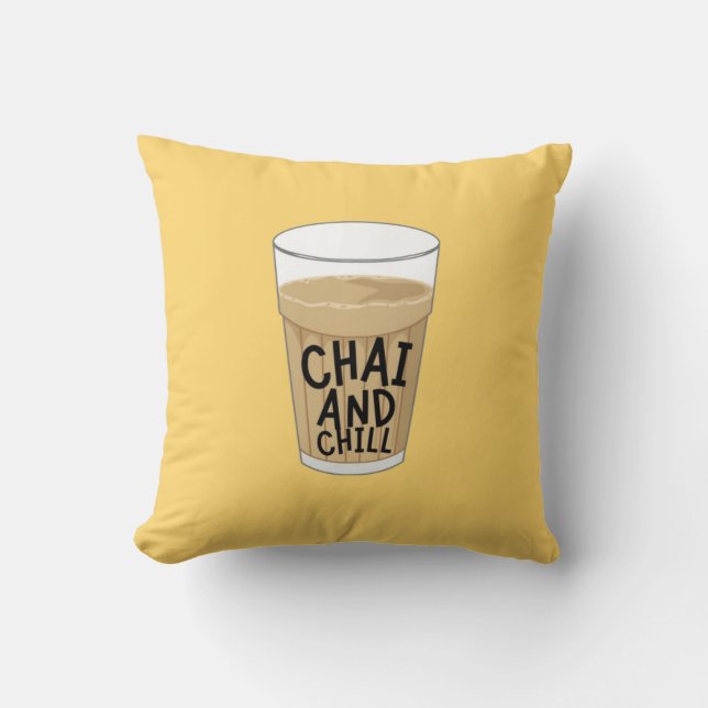 Cosy Chai Latte Throw Kissen (Vorderseite)