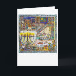 Cosy Chanukah - Grußkarte Feiertagskarte<br><div class="desc">Schicken Sie diesem besonderen jemanden eine Latka’s worth of Chanukah warm mit dieser charmanten Karte des renommierten Künstlers Maria Leonard.</div>