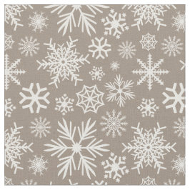Cosy Chic Mocha Winter Snowflakes Muster Stoff