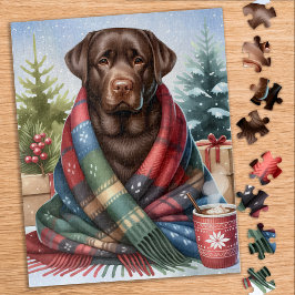 Cosy Chocolate Labrador Retriever Dog Weihnachten