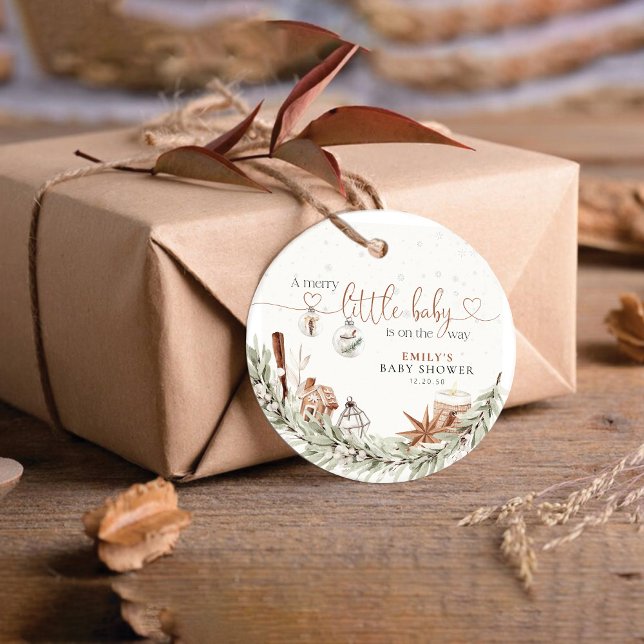 Cosy Christmas Baby Shooter Favor Tag Geschenkanhänger (Von Creator hochgeladen)