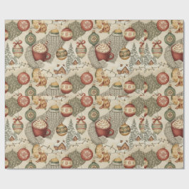 Cosy Christmas Cabin Wrapping Paper Geschenkpapier