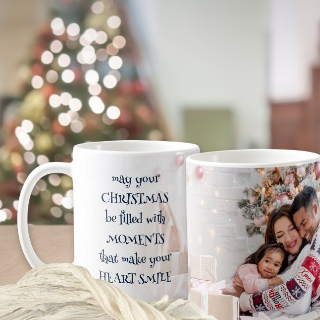 Cosy Christmas Quote Foto Overlay Kaffeetasse (Front and back view)