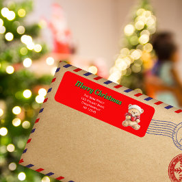 Cosy Christmas Teddy Bären Rücksendeadresse Label