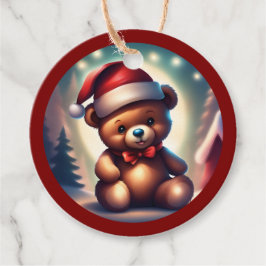 Cosy Christmas Teddy Bowtie TWArt Geschenkanhänger