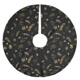 Cosy Classic Gold Arch Weihnachtsmuster Schwarz Polyester Weihnachtsbaumdecke