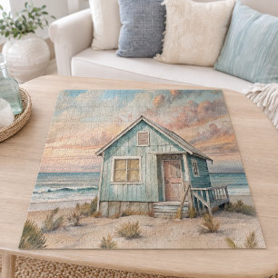 Cosy Coastal Hütte Beach House Wasserfarbe