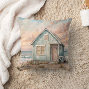 Cosy Coastal Hütte Beach House Wasserfarbe Kissen