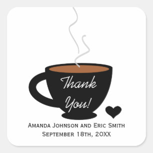 Cosy Coffee Love Merci Favoriser Étiquette Sticker