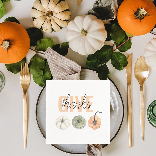 Cosy Colorful Pastel Give Danke und Pumpkin Serviette (Von Creator hochgeladen)