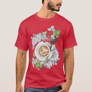 Cosy Cottage Coffee Cup Fee Rose Raspberrie T-Shirt