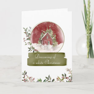 Cosy Cottage et Berries Snow Globe Carte de Noël