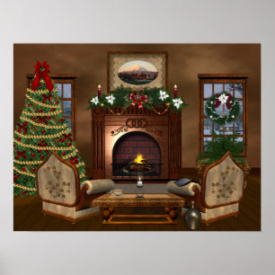 Cosy Country Christmas Poster