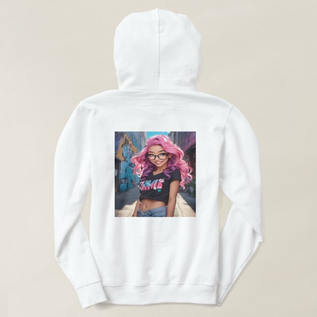 "Cosy Couture: Stilvolle Frauenhuddies" Hoodie (Design Rückseite)
