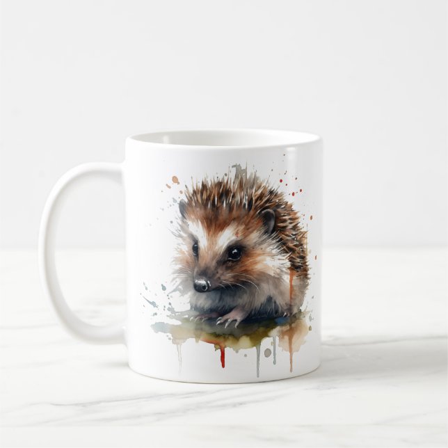 Cosy Critter: Igel in Wasserfarbe Kaffeetasse (Links)